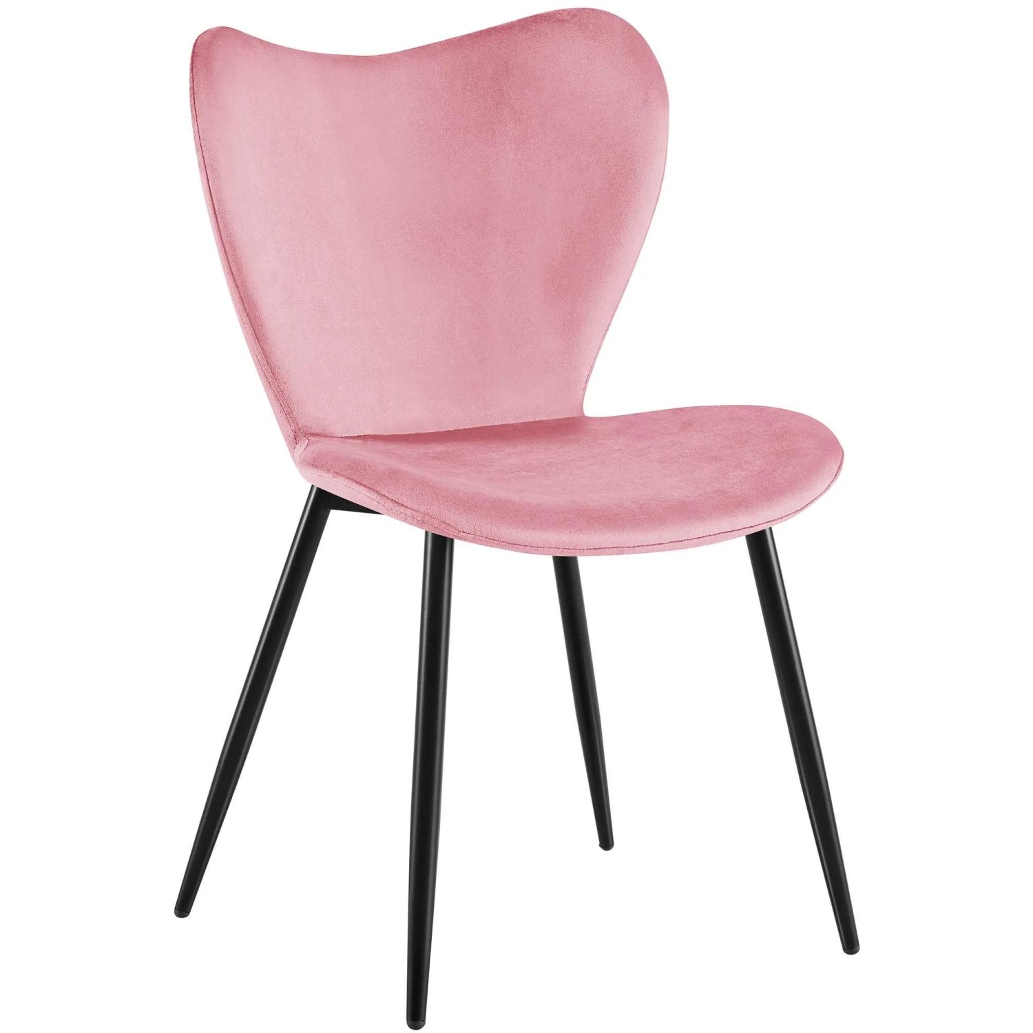 DELUKE Esszimmerstuhl COLON Samt Rosa 50x58x80cm Essstühle Esszimmerstühle Küchenstühle Wohnzimmerstühle