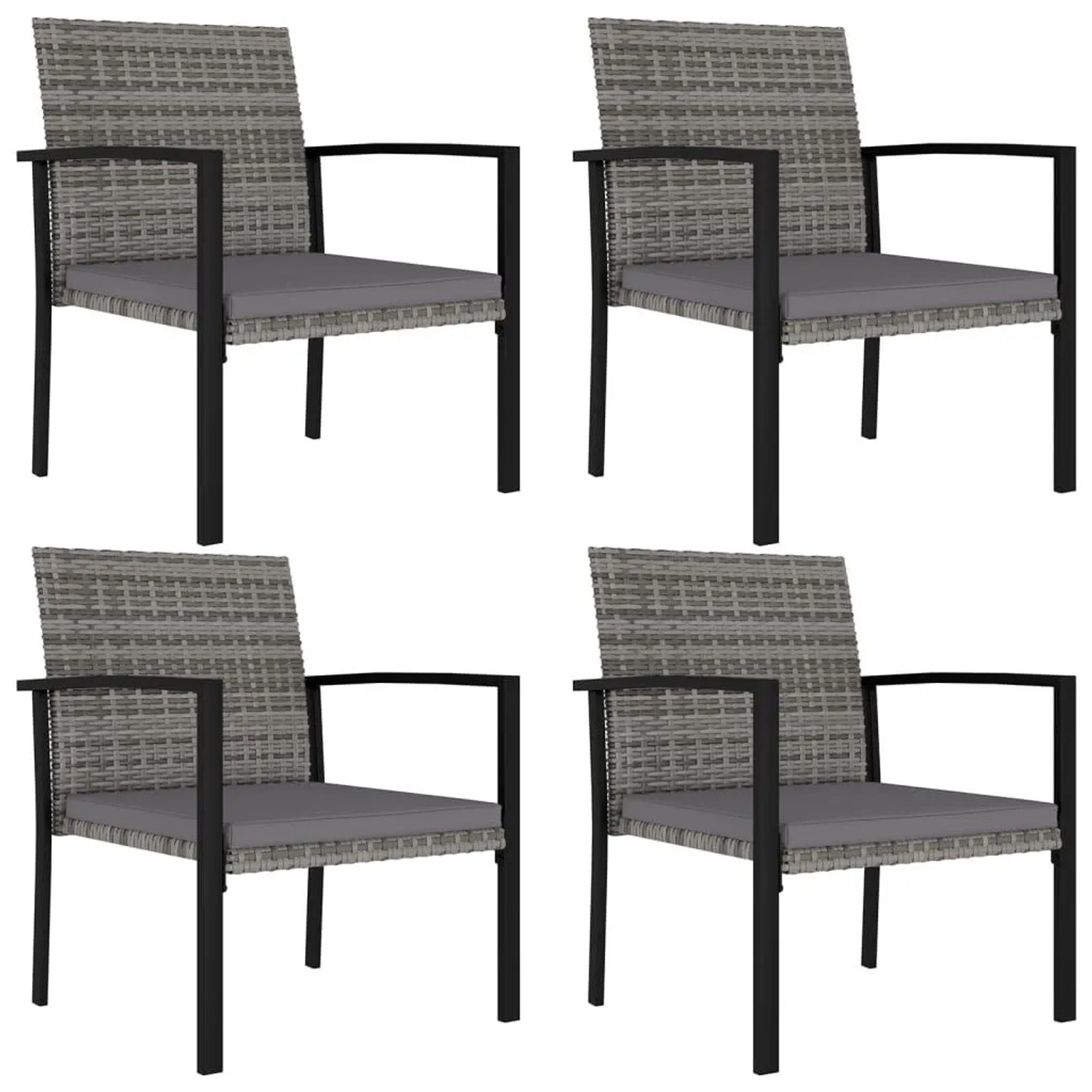 vidaXL Garten-Essstühle 4 Stk Poly Rattan Grau 317173 günstig online kaufen