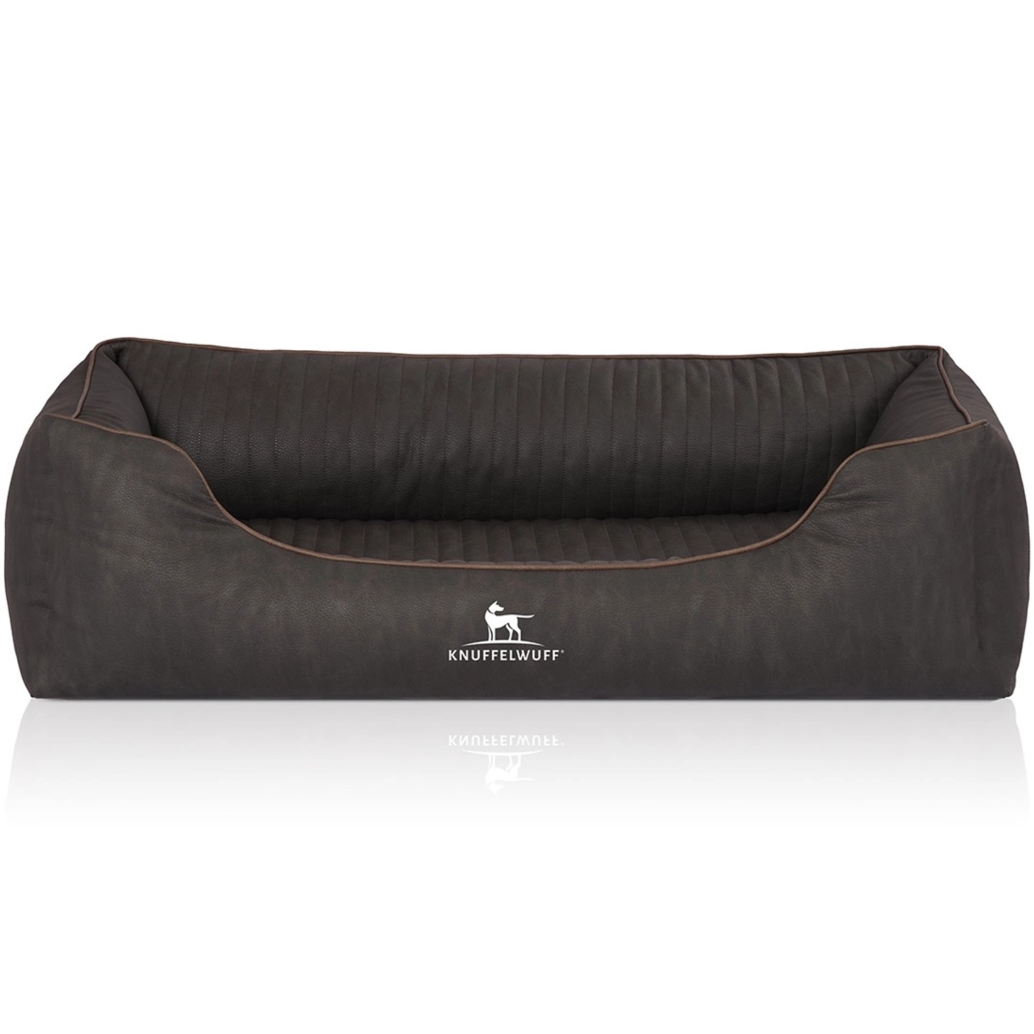 Knuffelwuff Hundebett Tampa Orthopädisch Kunstleder XL 105 x 75cm Schwarz