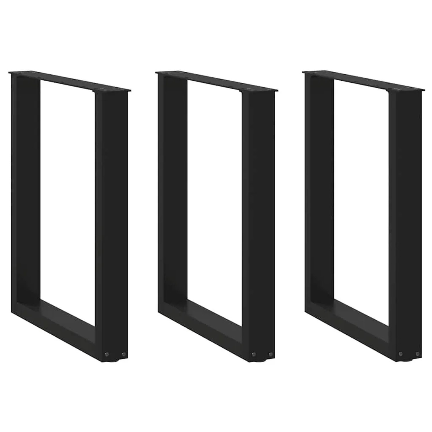 vidaXL Esstischbeine U-Form 3 Stk Schwarz 70x72-73 cm Stahl 4013200