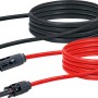 Schwaiger Solar-Verlängerungskabel, 2 m, rot und schwarz, mit Stecker und Kupplung für Solaranlagen.