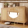 Merax Sideboard 140x40x86cm Rattan Optik Eiche_8