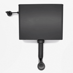 Siamp Spülkasten Tosca, Aufputzspülkasten mit 2-Mengen-Technik, Kunststoff schwarz matt.