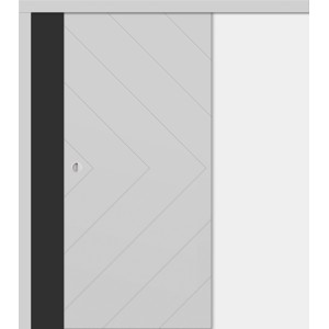 Classen Holzschiebetür Liano, hellgrau, mit Zickzack-Muster. Schiebetür für den Innenbereich.
