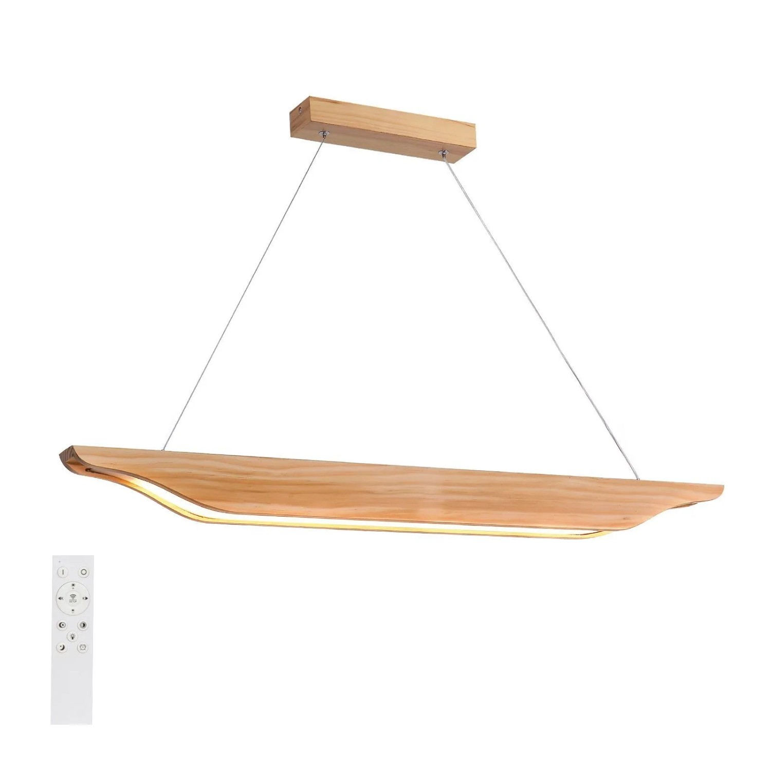 NETTLIFE LED Pendelleuchte aus Holz L130cm Braun