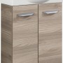 Fackelmann Waschbeckenunterschrank SBC Steinesche, 52 cm breit, mit zwei Türen und Aufsatzwaschbecken.