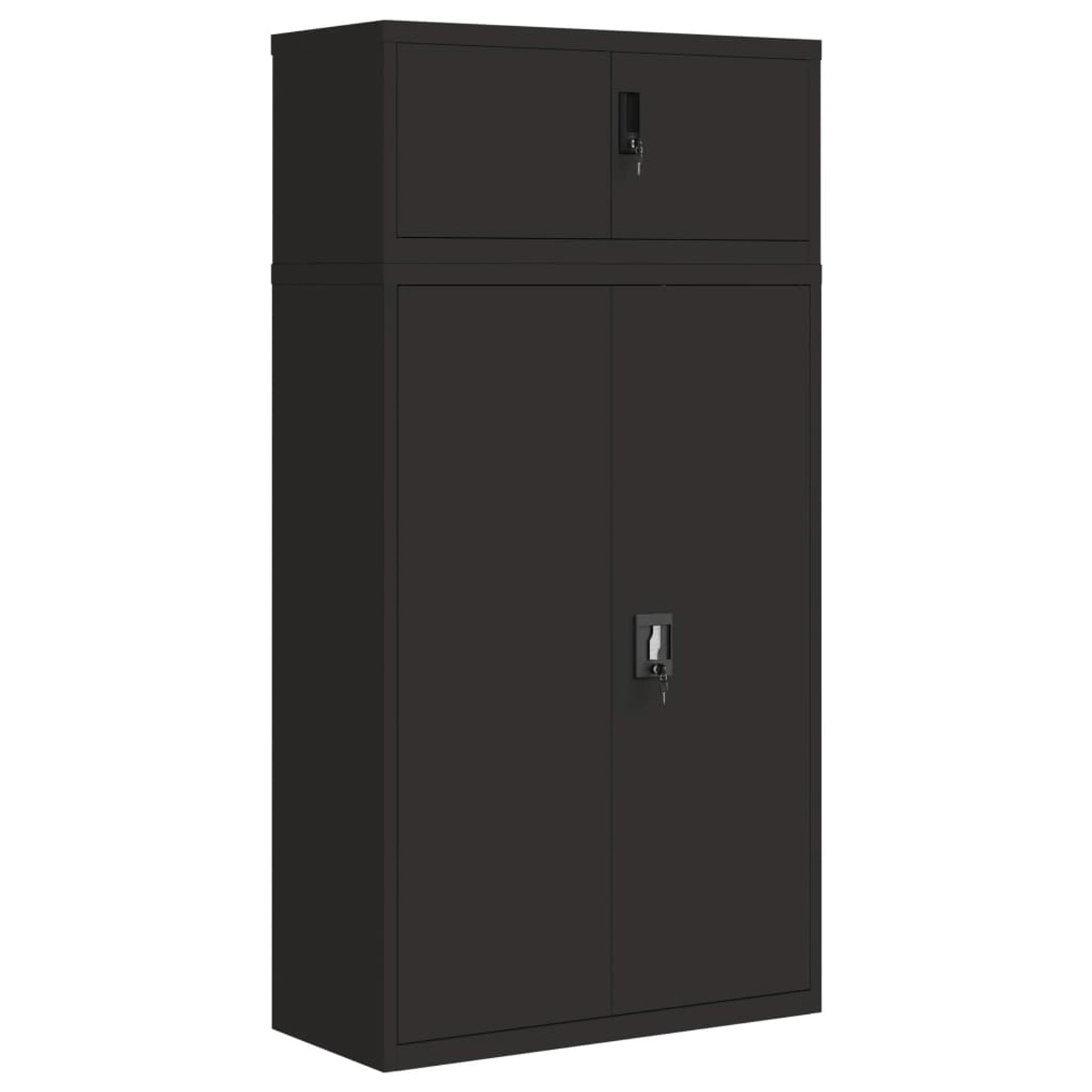 vidaXL Aktenschrank Schwarz 90x40x180 cm Stahl günstig online kaufen