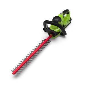 Greenworks Akku-Heckenschere G40HT61K2 Set mit Akku und Ladegerät.