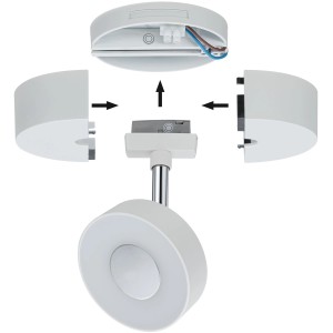 Paulmann Urail Base Einzel-Spot in Weiß, zur Montage von Urail Spots ohne Schienensystem.
