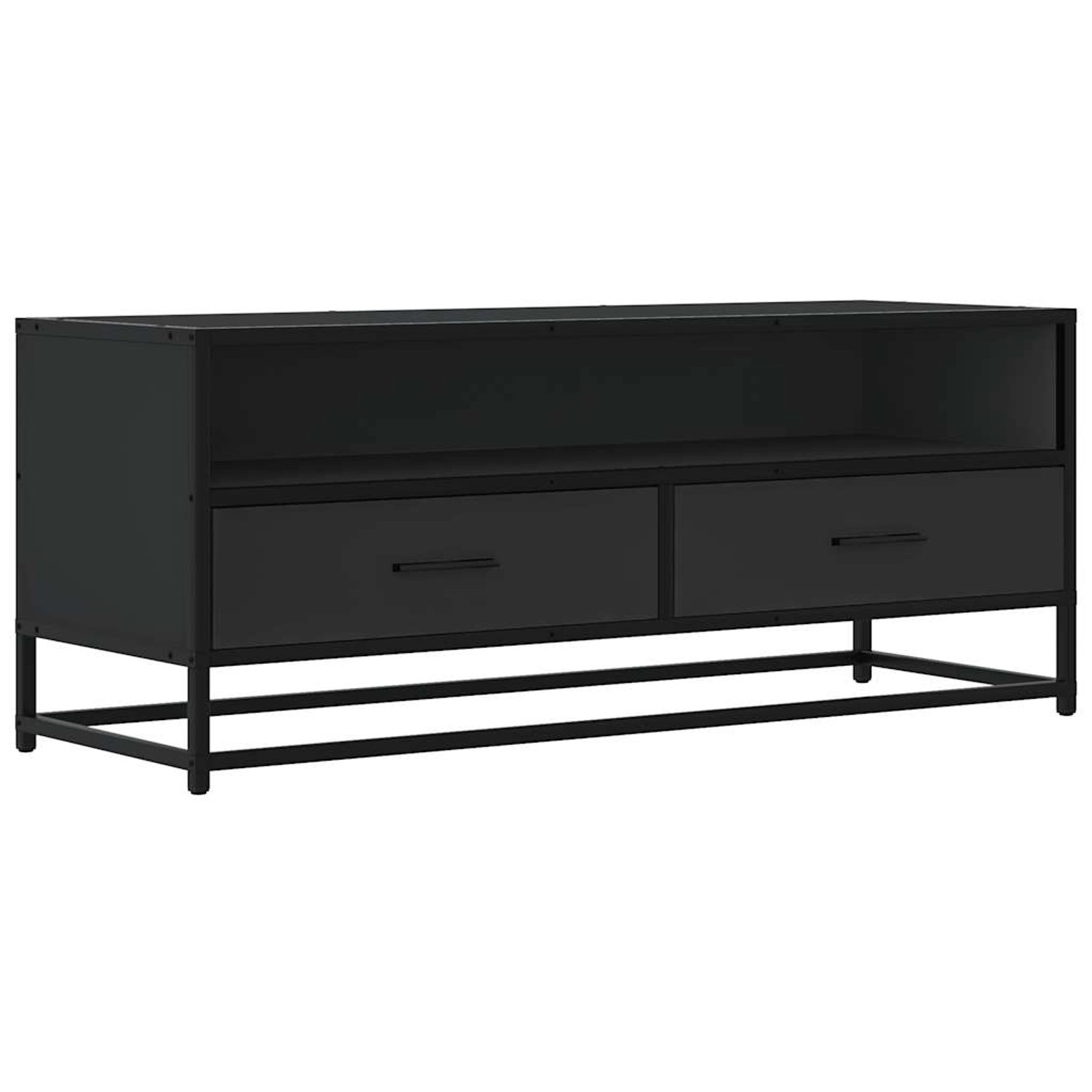 vidaXL TV-Schrank Schwarz 100x34,5x40 cm Holzwerkstoff und Metall 848814 günstig online kaufen