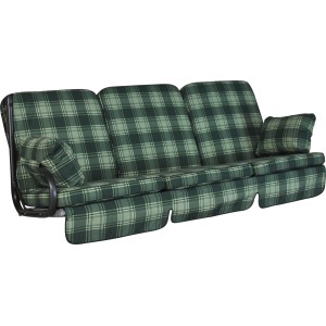 Angerer Hollywoodschaukel Auflage Star Belfast Grün mit Karomuster, inkl. Kissen.