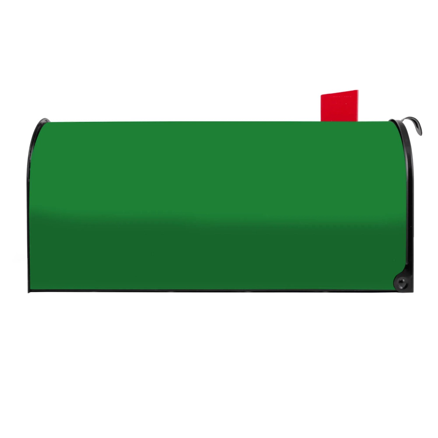 Banjado US Briefkasten, schwarz, mit grüner Fläche und roter Fahne.