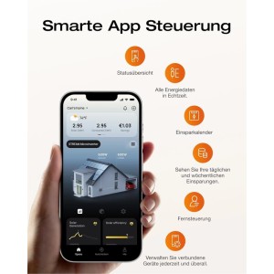 EcoFlow STREAM Mikro Wechselrichter App-Ansicht auf Smartphone für Balkonkraftwerk.