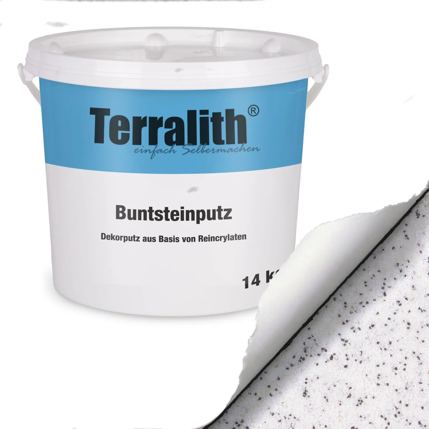 Terralith Buntsteinputz Mosaikputz 1mm 14 kg BSP1001 Weiss Schwarz
