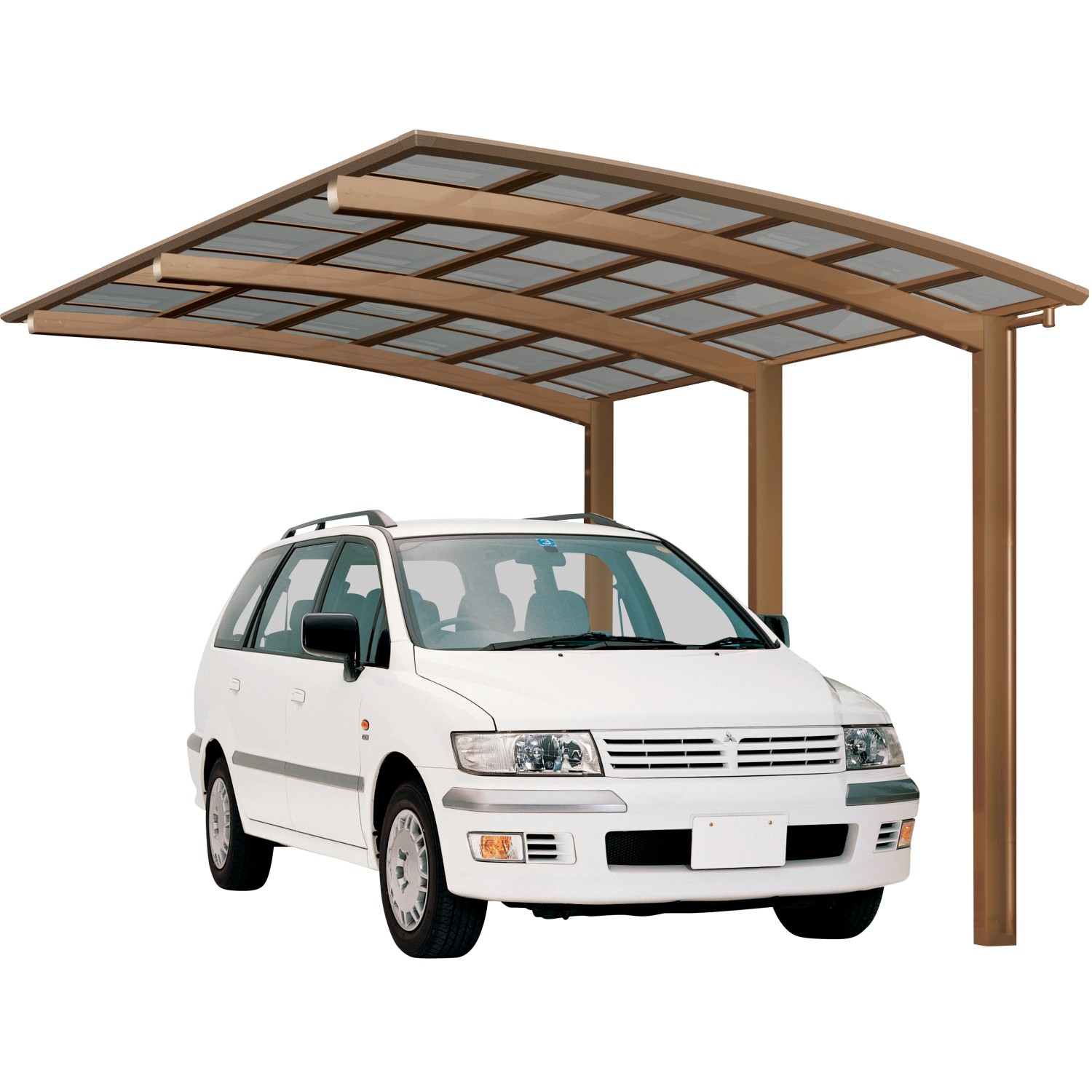 Ximax Alu Einzelcarport Portoforte Typ 110 Bronze XS 241 x 495cm Sonderfertigung