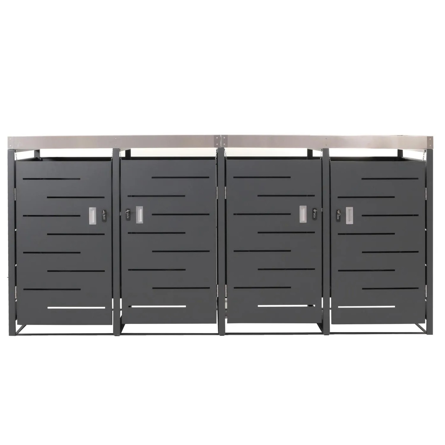 PROREGAL Mülltonnenbox 4er 125x264x84cm 80-240 Liter_6