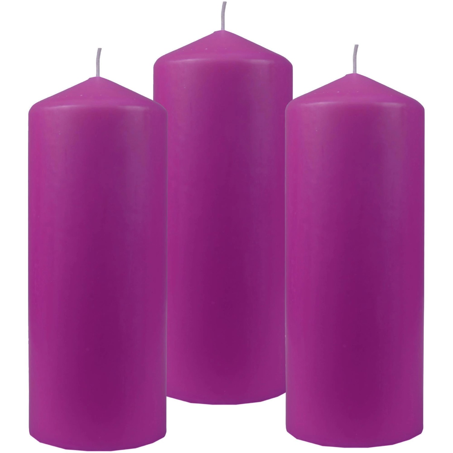 HS Candle Stumpenkerzen Ø6cm 3er Pack Lila günstig online kaufen