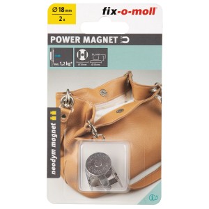 Fix-o-moll Magnetverschluss Neodym, 2 Stück, silberfarben, für Taschen und Accessoires.