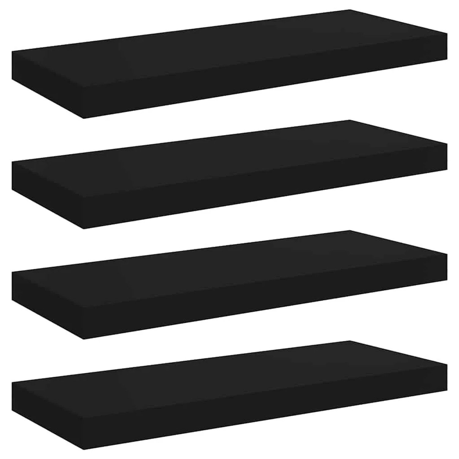 vidaXL Schweberegale 4 Stk Schwarz 60x23,5x3,8cm MDF 323834
