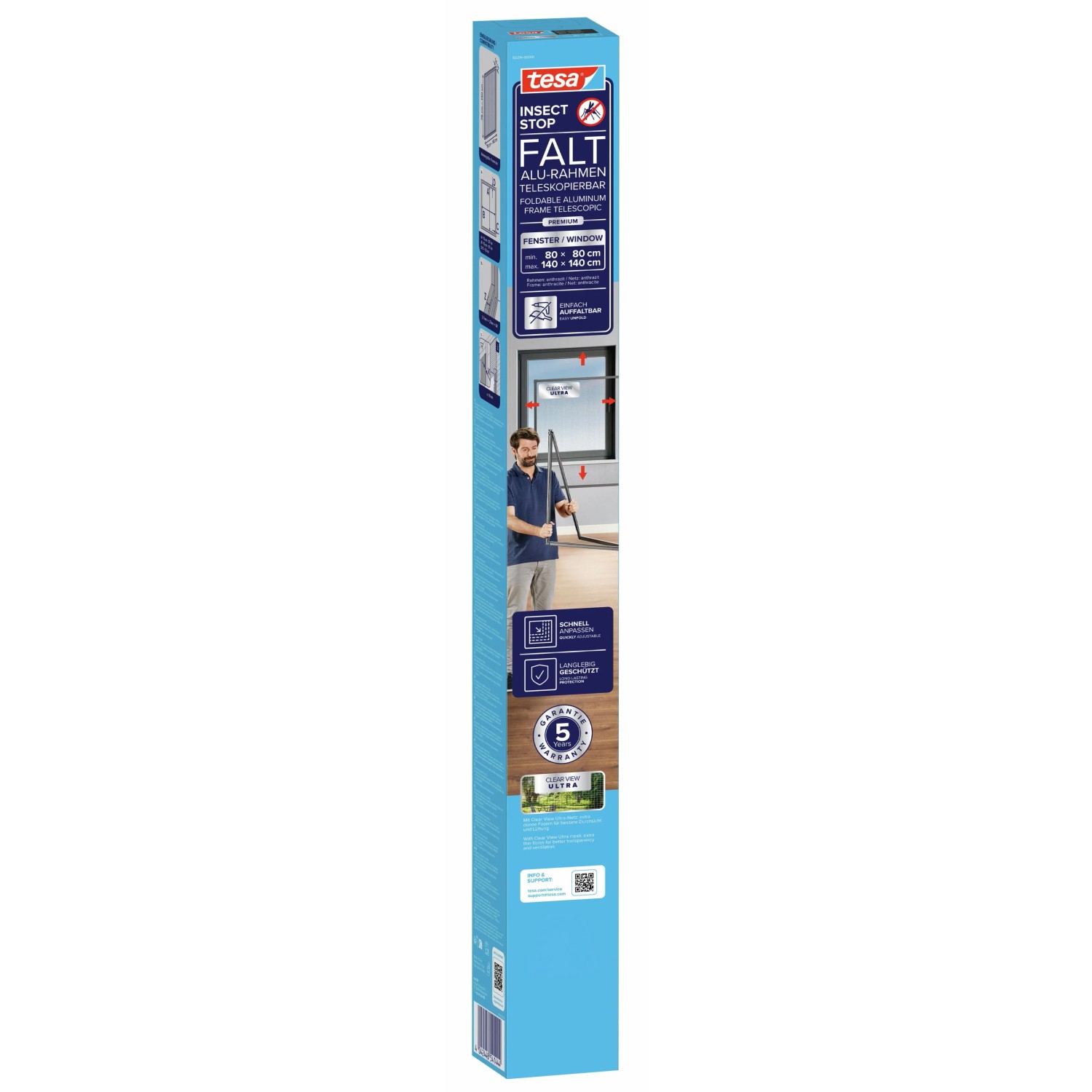 tesa® Insect Stop  Falt Alu-Rahmen Fenster anthrazit