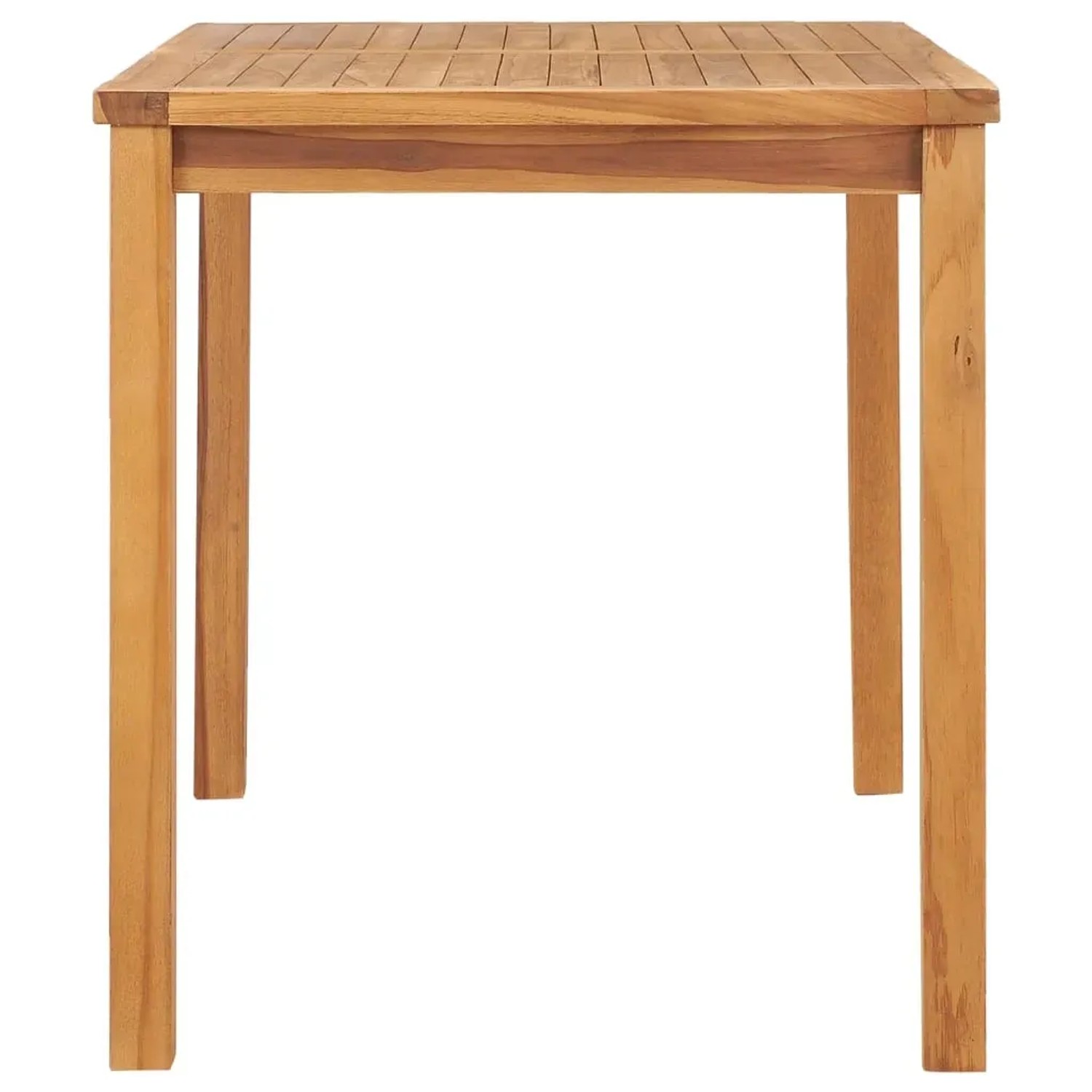 Rechteckiger vidaXL Garten-Esstisch aus massivem Teakholz, naturfarben, mit Lattenplatte. Robust und vielseitig.
