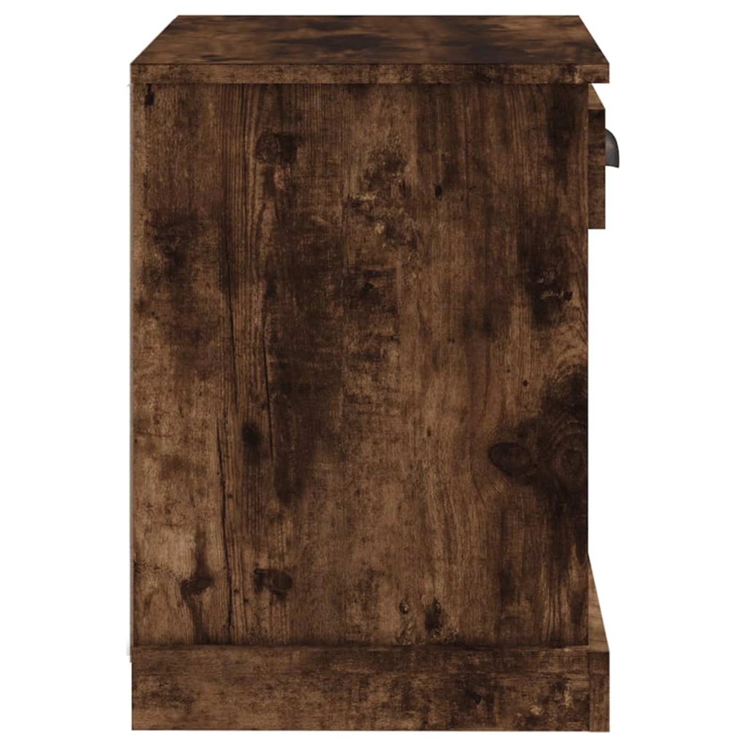vidaXL Nachttische (2 Stk.) in Räuchereiche, 43x36x50 cm. Holz Nachttisch mit Schublade und Fächern.