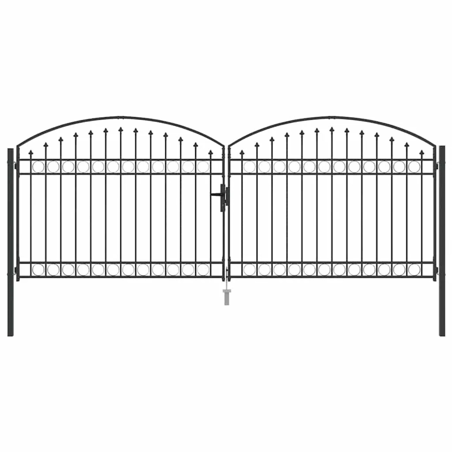 vidaXL Zauntor mit Schloss Grau 401 x 200 cm Stahl 42008943