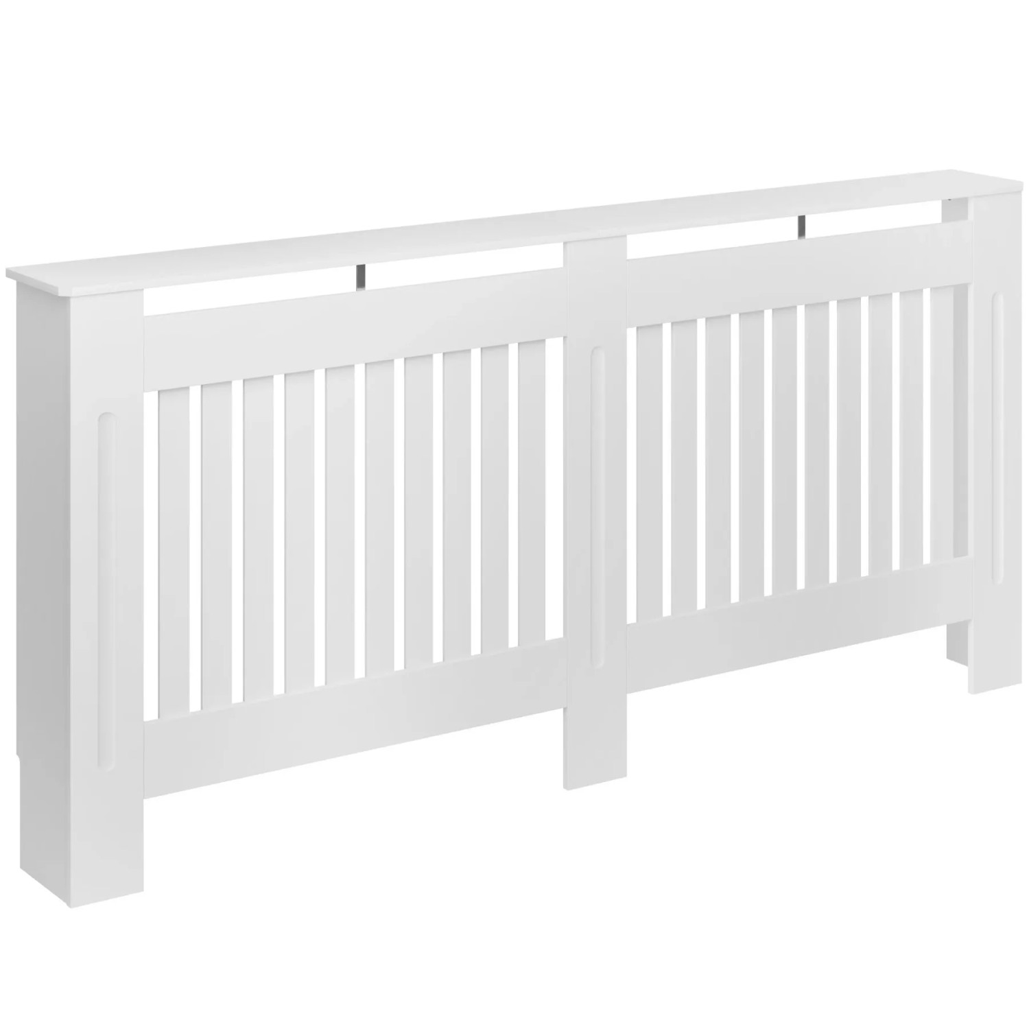 Tectake Heizkörperabdeckung Vila Verschiedene Größen Stilvolles Lamellendesign 172 3 x 19 x 82 cm 19 x 172 x 82 cm Weiß