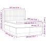 vidaXL Boxspringbett dunkelbraun (140x190 cm) mit Matratze, Stoffbezug. Bett mit Maßen.
