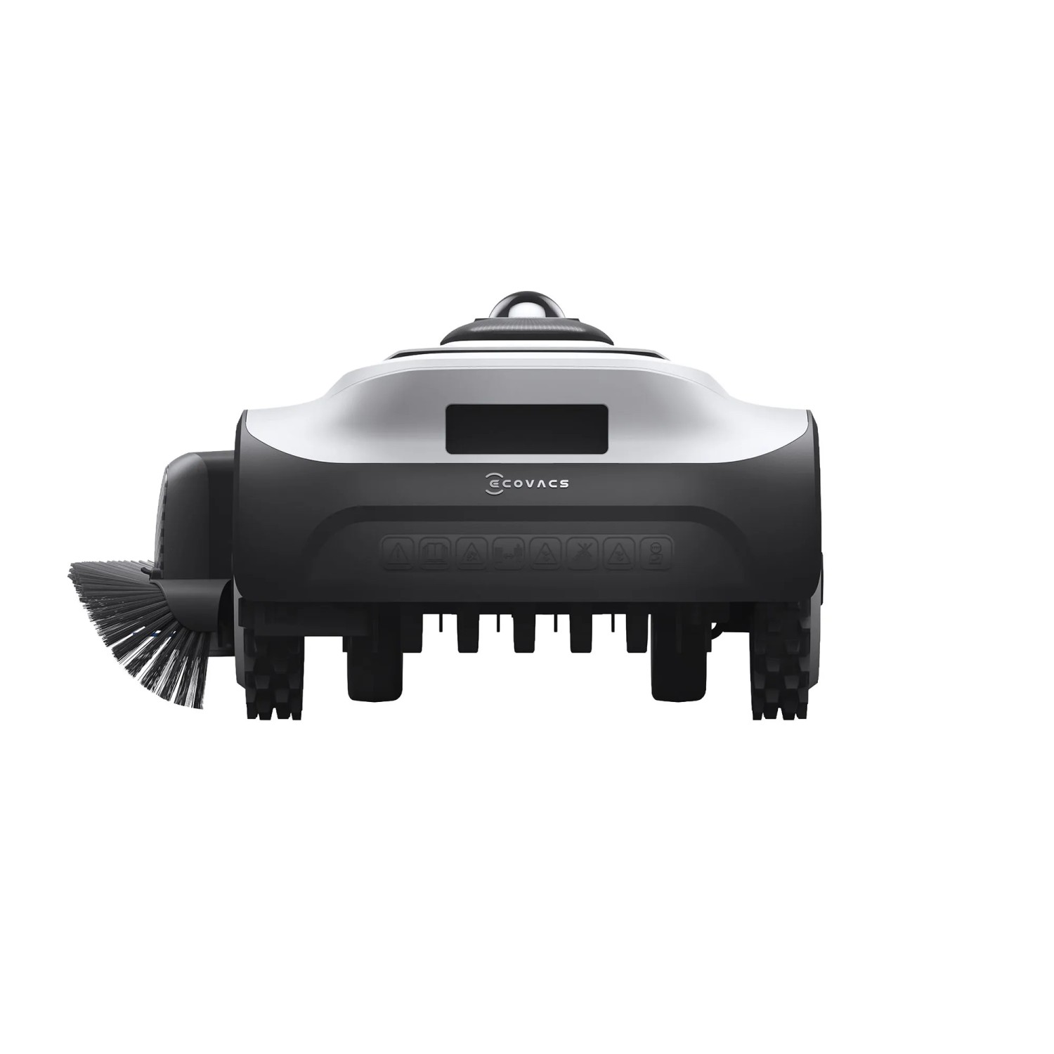 Ecovacs Goat A3000 Mähroboter, weiß-schwarz, mit Lidar-Navigation und Kantentrimmer.