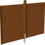 Skan Holz Rückwand Profilschalung, 291x200 cm, Nussbaum, mit Pfosten und Anker für Carport.