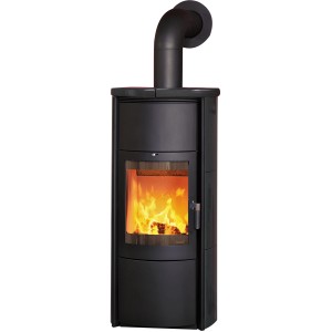 Schwarzer Hark Dauerbrand-Kaminofen Keno ECOplus mit Kacheln und Automatik, 7 kW, Energieeffizienzklasse A+
