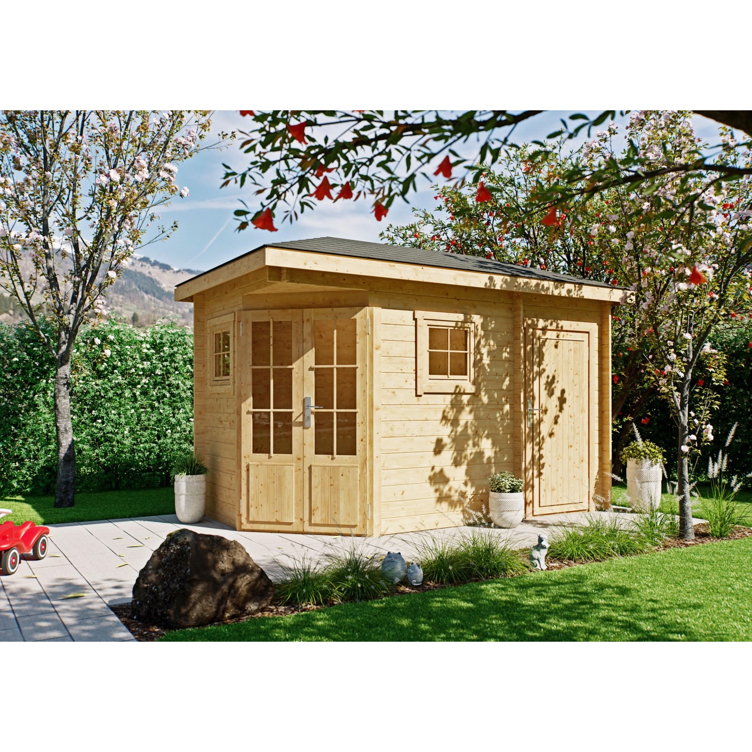 Fjordholz 5-Eck Gartenhaus Modell Evelyn 1D günstig online kaufen
