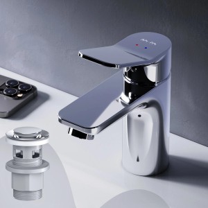 AM.PM Waschtischarmatur X-Joy, Chrom, mit Klick-Ablaufgarnitur für Waschbecken