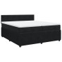 Schwarzes vidaXL Boxspringbett 200x200 cm mit Matratze und Samtbezug.