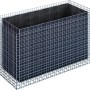 Eckiges Gabiona Gabionen-Hochbeet, 100x200x100 cm, Maschenweite 5x5 cm, Wandstärke 15 cm.