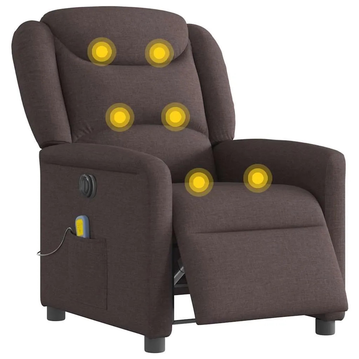 vidaXL Massagesessel Elektrisch Dunkelbraun Stoff 3303189 günstig online kaufen