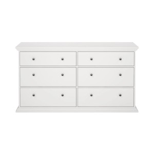 Weiße ebuy24 North Kommode mit 6 Schubladen für Schlafzimmer oder Wohnzimmer.