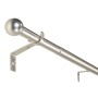 Ausziehbare Gardinenstange in Edelstahl-Optik mit Kugel-Endstück, 70-120cm. Ideal für Vorhänge.