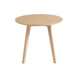 Runder Esstisch Louloune, helles Naturholz, 60 cm Durchmesser, skandinavisches Design mit drei Beinen.