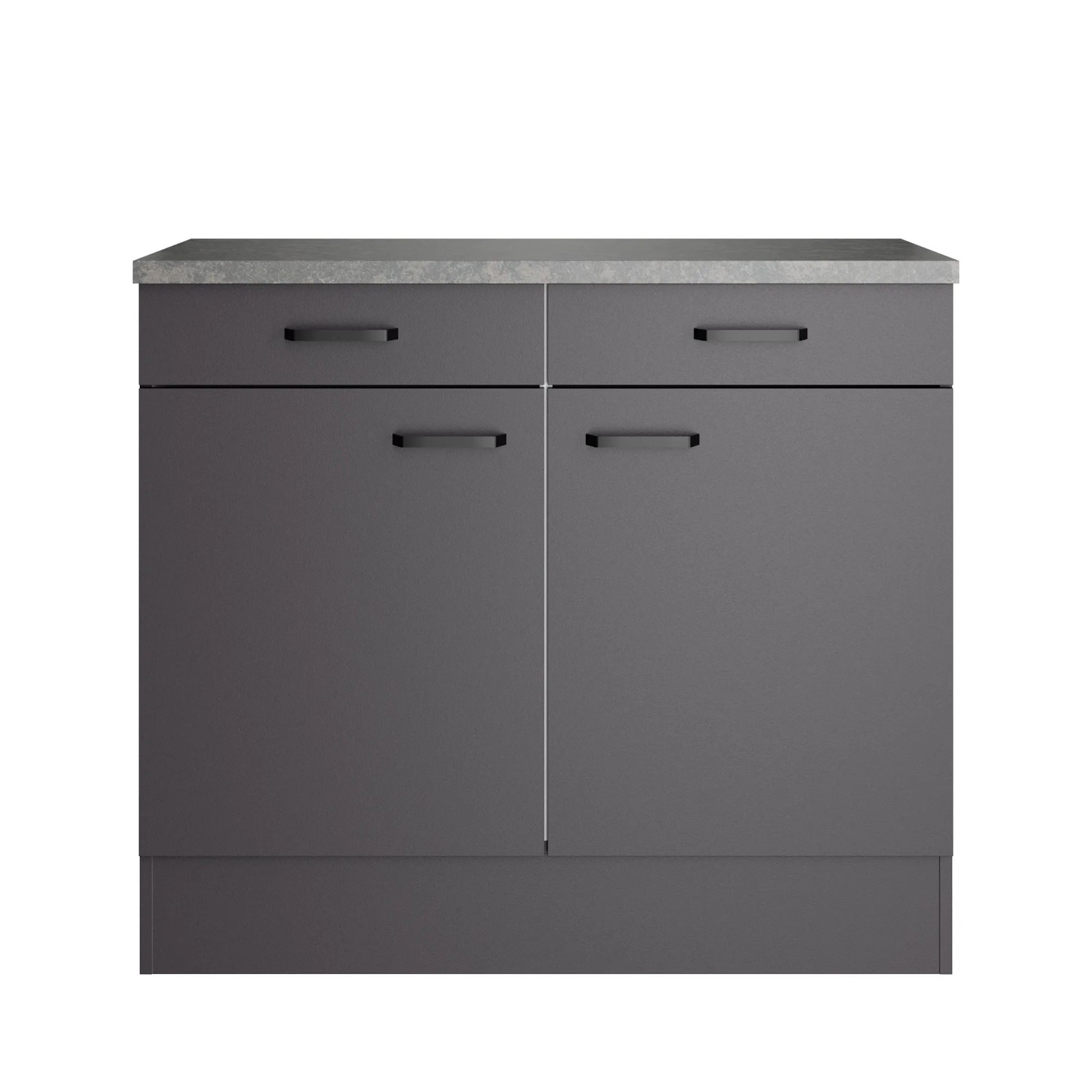OPTIFIT Unterschrank Kiel420 100 x 88 x 50 cm Anthrazit Matt