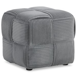 Homestyle4u Sitzhocker Grau Cord Sitzwürfel Polsterhocker 2647