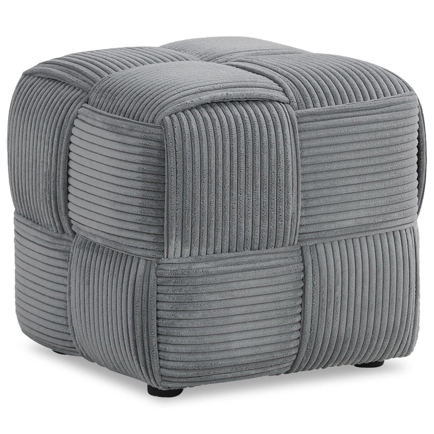 Homestyle4u Sitzhocker Grau Cord Sitzwürfel Polsterhocker 2647 günstig online kaufen