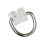 Gardinia T-Rollring, silberfarbener Metallring mit transparenten Kunststoffrollen für Gardinenschienen.