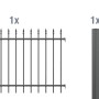 Metallzaun Anbau-Set Chaussee, anthrazit, zum Einbetonieren, 120x200 cm.