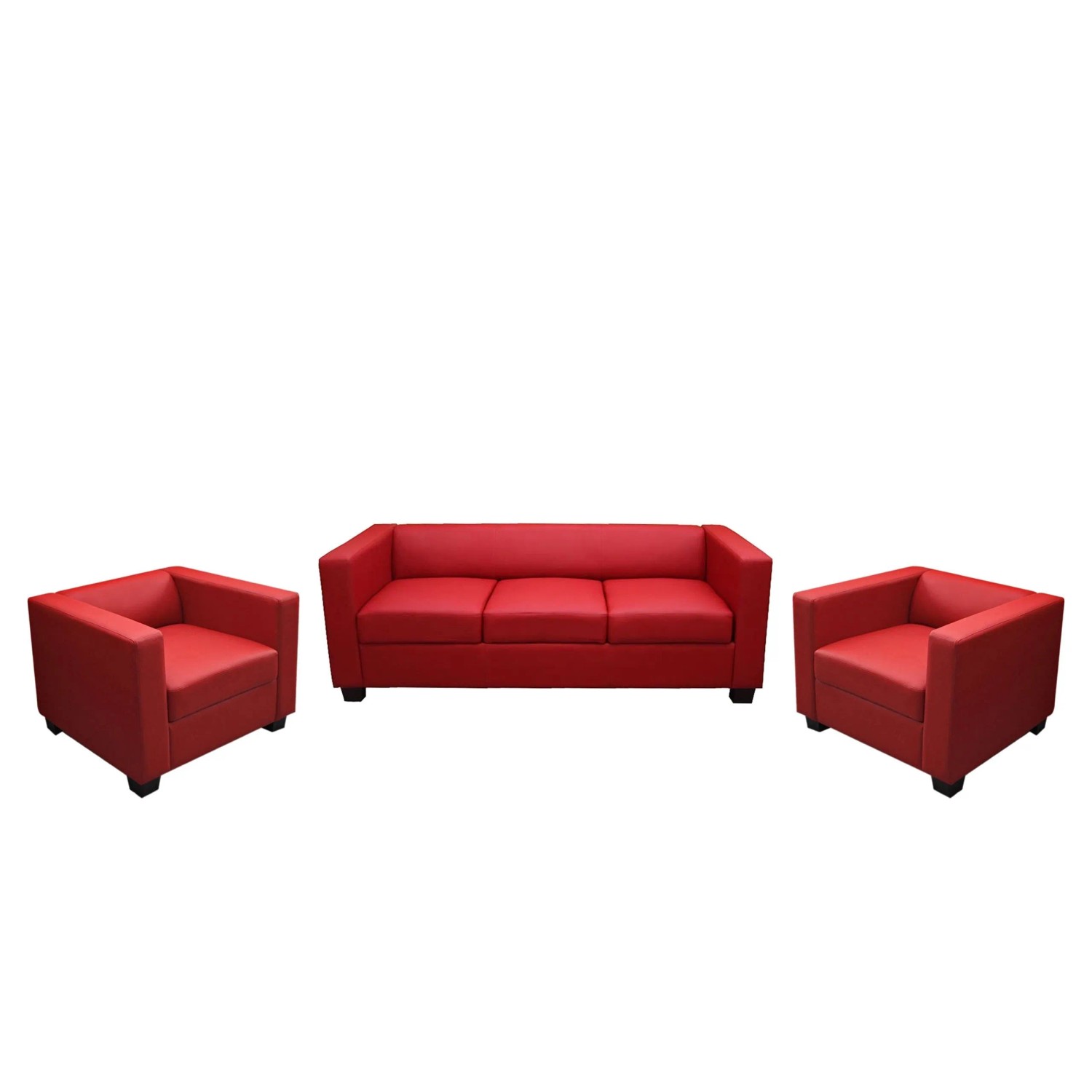 MCW 3-1-1 Sofagarnitur Lille Leder Rot