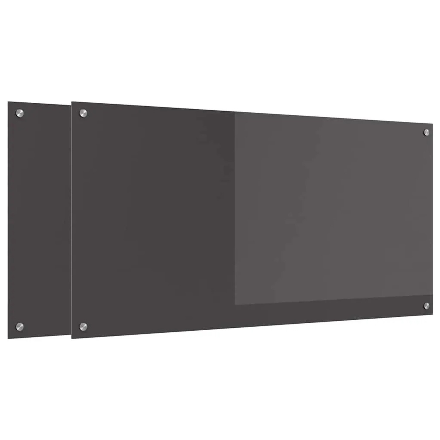 vidaXL Küchenrückwand 2 pcs Dunkelgrau 120 x 60 cm Gehärtetes Glas 3415511