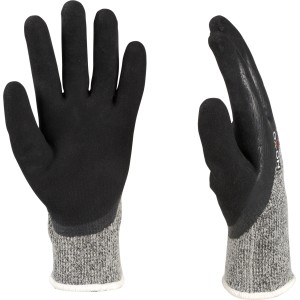 OX-ON Handschuh Cut Supreme 9603, Level D, schwarz-grau, Größe 7. Schnittschutzhandschuhe für Arbeiten mit scharfen Gegenständen.