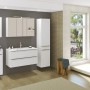 Held Möbel Einzelwaschtisch Monza, 100 cm, Weiß Matt, mit Softclose Schubladen. Badezimmer-Szene.