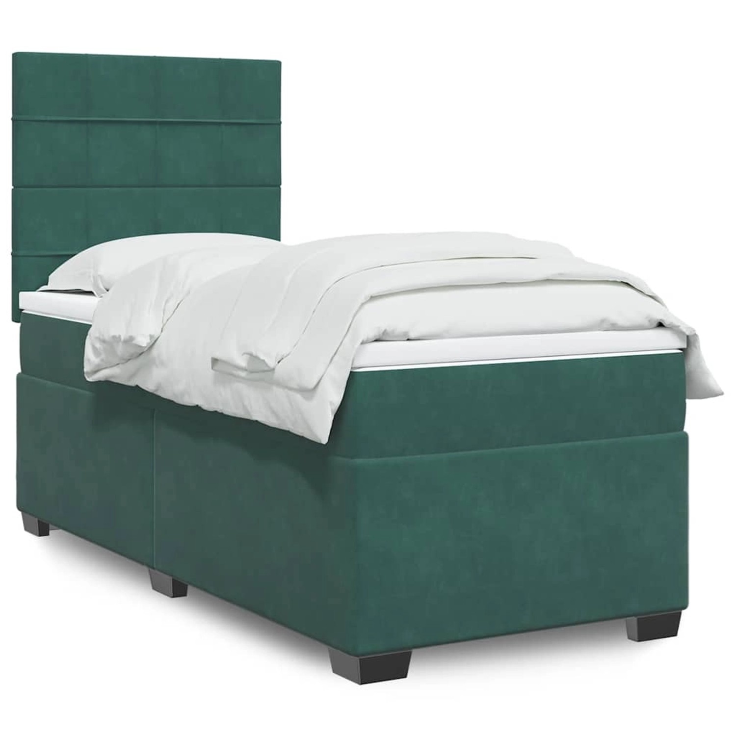 vidaXL Boxspringbett mit Matratze Dunkelgrün 80x200 cm Samt 3293065 günstig online kaufen